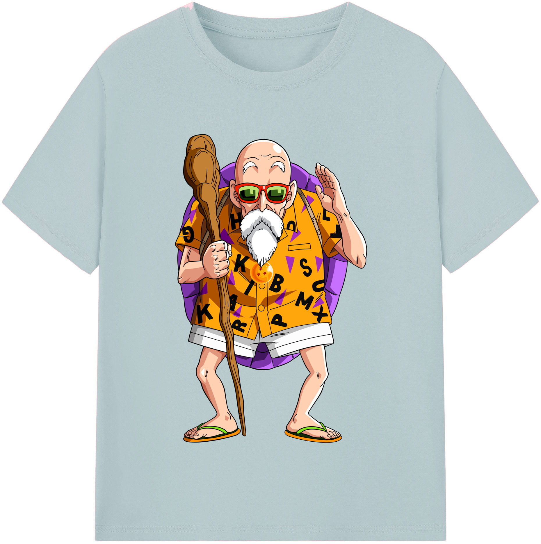 （画像用） ドラゴンボール 亀仙人（かめせんにん） DRAGON BALL Master Roshi Kame Sennin 綿100％半袖Tシャツ（フロントプリント）